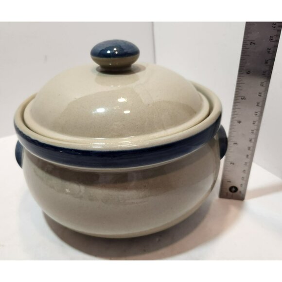 Salt Glaze Stoneware Home Sweet Home Round 9" Casserole DIsh With Lid - Picture 12 of 15